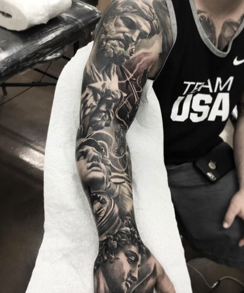 Blackwork sleeve by Fred Flores