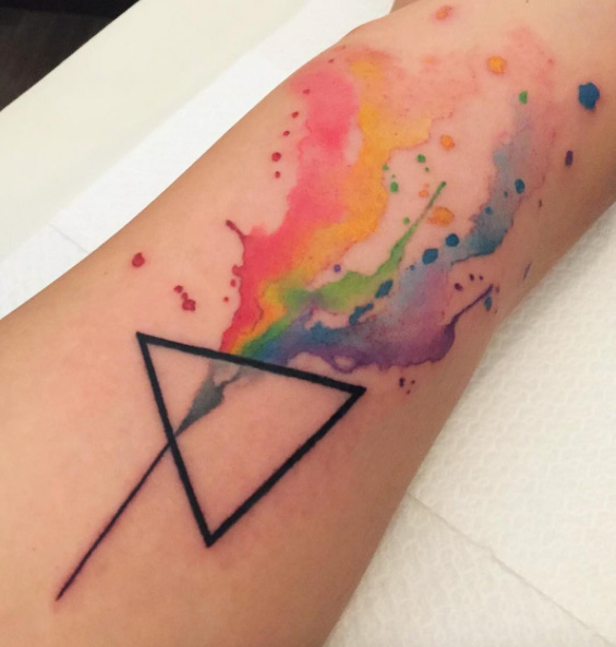 Watercolor Pink Floyd tattoo by Bora Tattoo