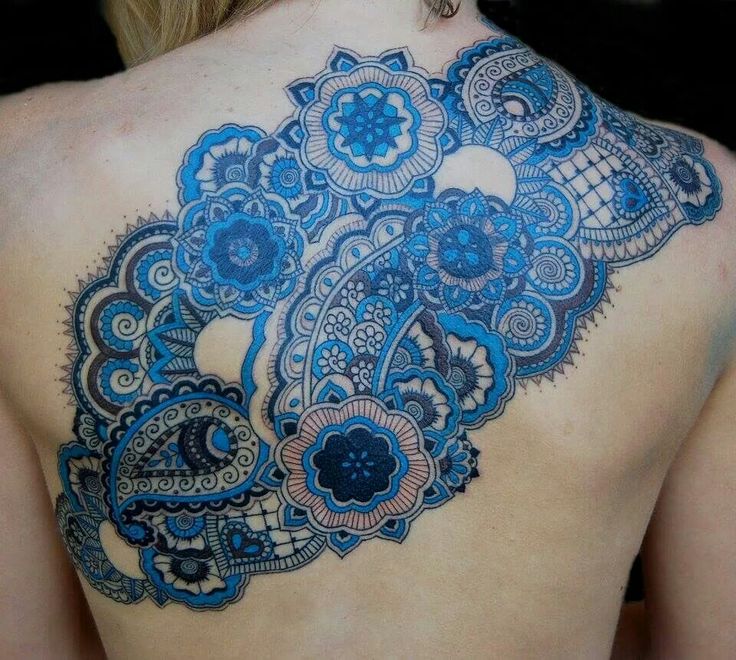 Large blue ink back piece