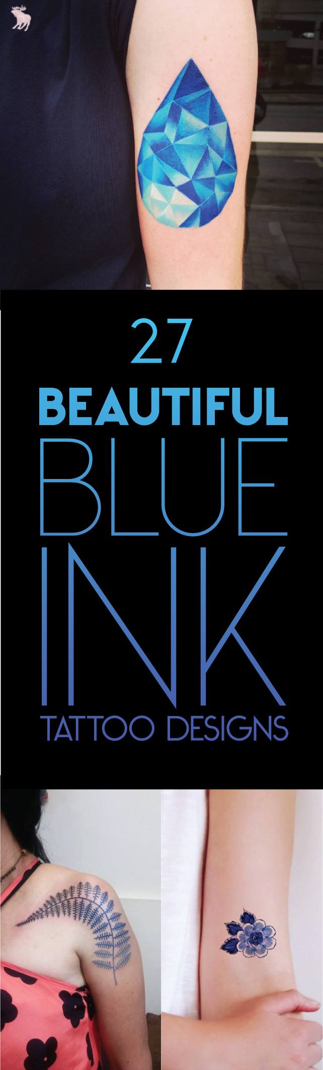 27 Beautiful Blue Ink Tattoo Designs | TattooBlend