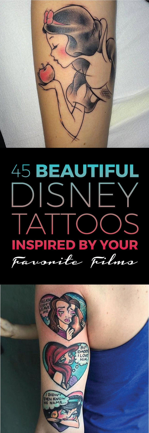 45 Beautiful Disney Tattoos Inspired by Your Favorite Films | TattooBlend