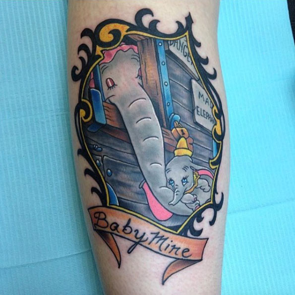Framed Dumbo tattoo design by Brian Russell