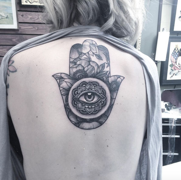Gorgeous floral hamsa hand by Flo Nuttall