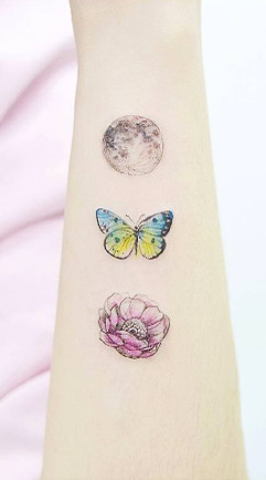Butterfly, moon, and cherry blossom by Banul