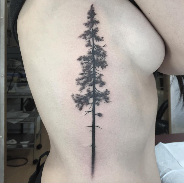 tree tattoos on side