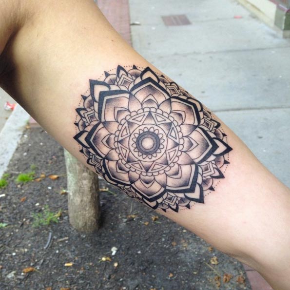 Mandala piece on forearm by Lauren T