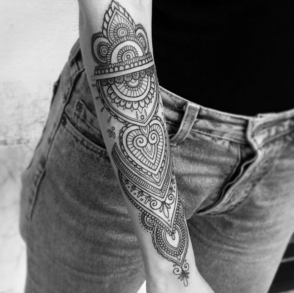 Mandala arm piece by Flo Nuttall