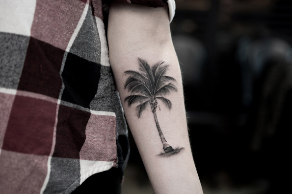 Palm tree on forearm by Turan