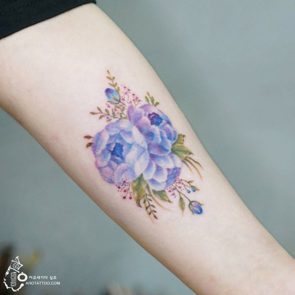 Blue violet peonies by Silo 