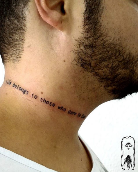 Quote on neck by Odie Takio Gellys
