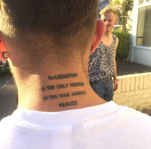 Quote on neck by Marty Mulligan