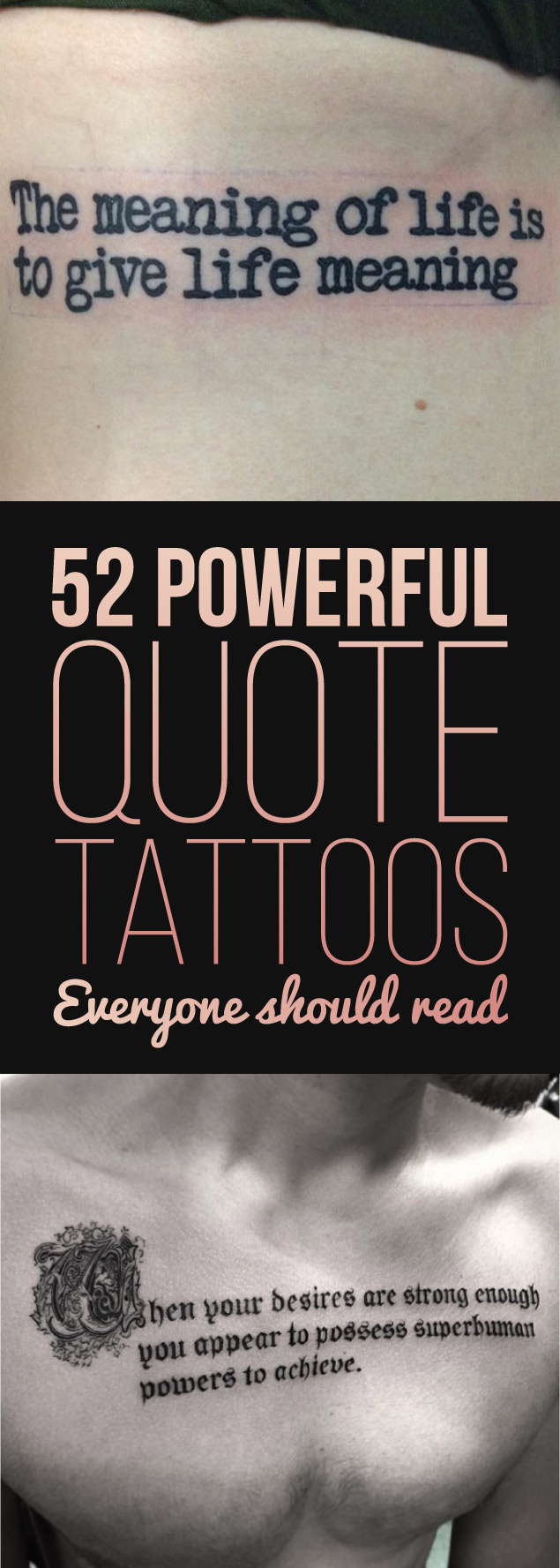52 Powerful Quote Tattoos Everyone Should Read | TattooBlend