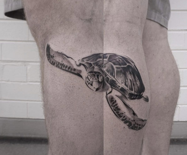 Brush stroke sea turtle by Lee Stewart