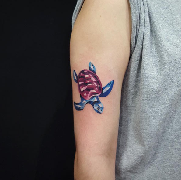 Watercolor sea turtle by Natalia