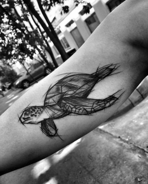 Sketch style tattoo by Inez Janiak