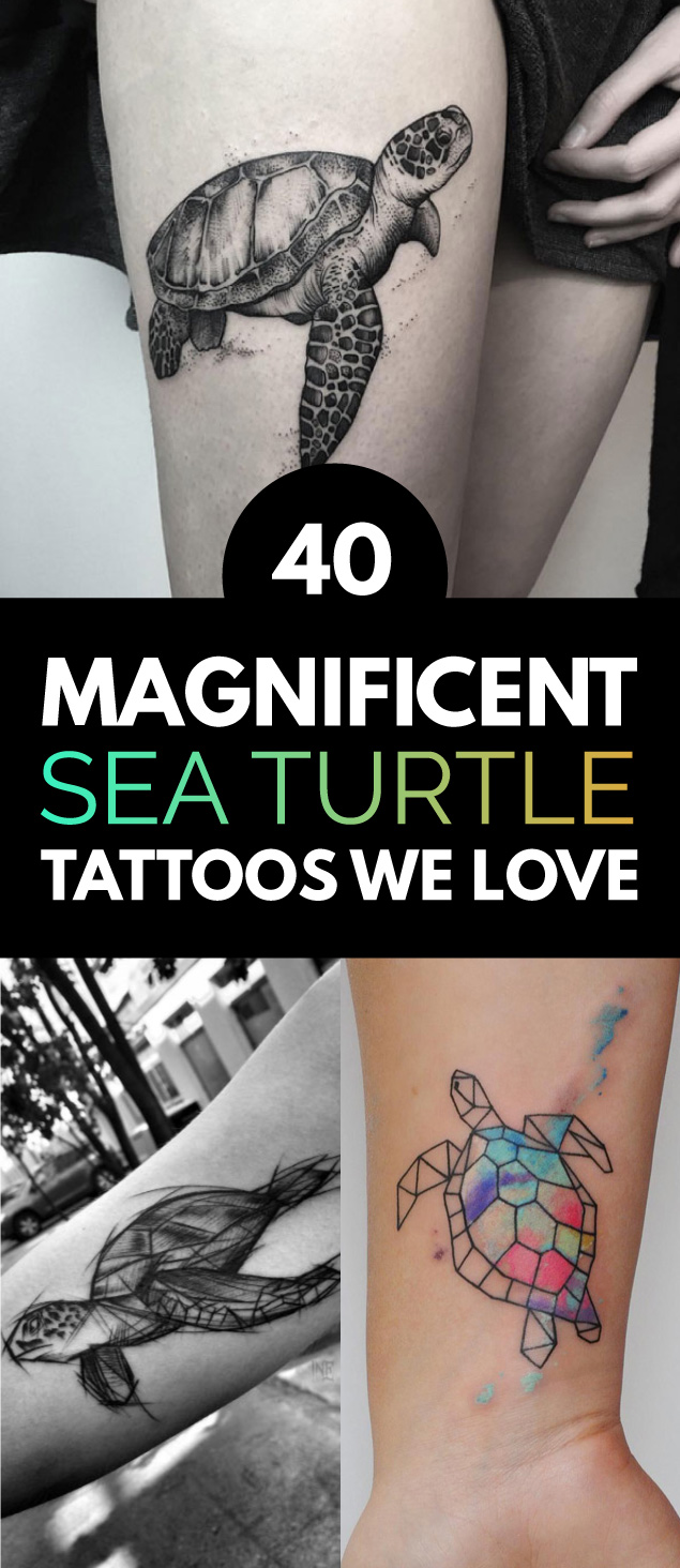 40 Magnificent Sea Turtle Tattoos We Love | TattooBlend