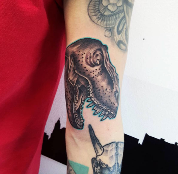 T-rex tattoo by Matteo Nangeroni