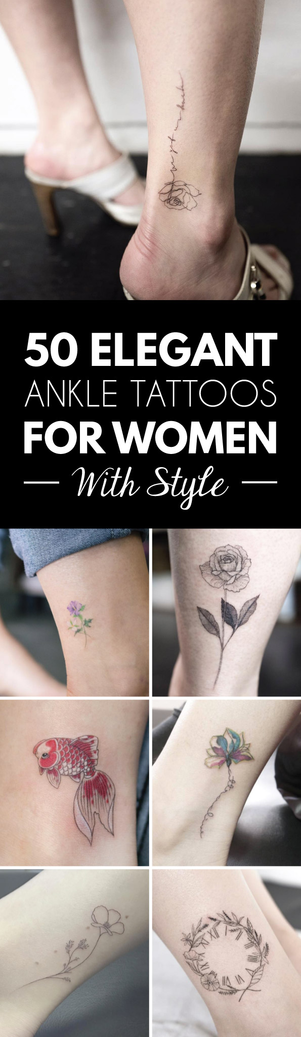 50 Elegant Ankle Tattoos for Women With Style | TattooBlend