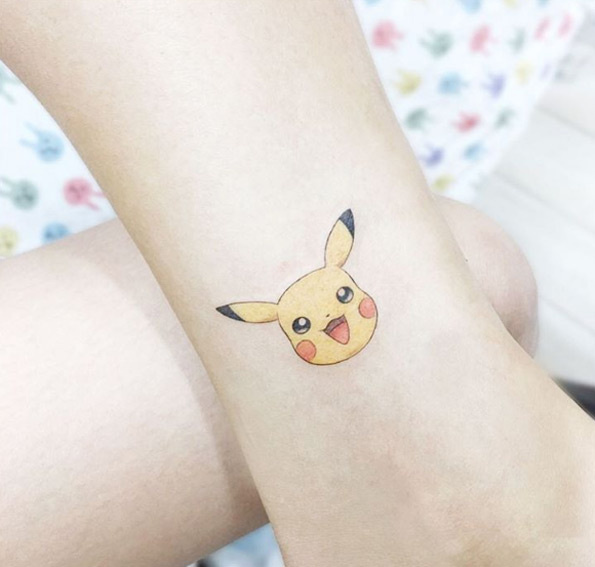 Pikachu ankle tattoo by Banul
