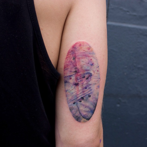 Abstract painting tattoo by Cynthia Sobraty