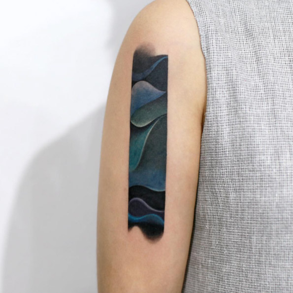 Abstract sea and sky tattoo by Doy