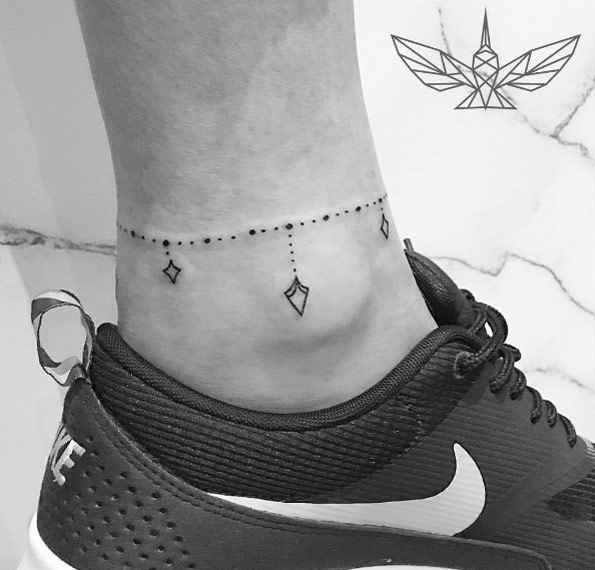 Anklet with charms by Cholo Ink