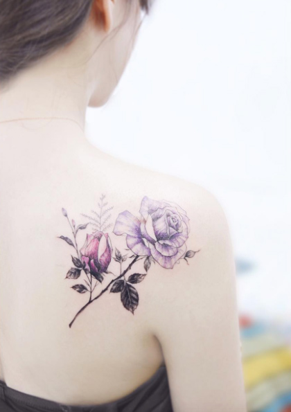 Beautiful back shoulder roses by Banul