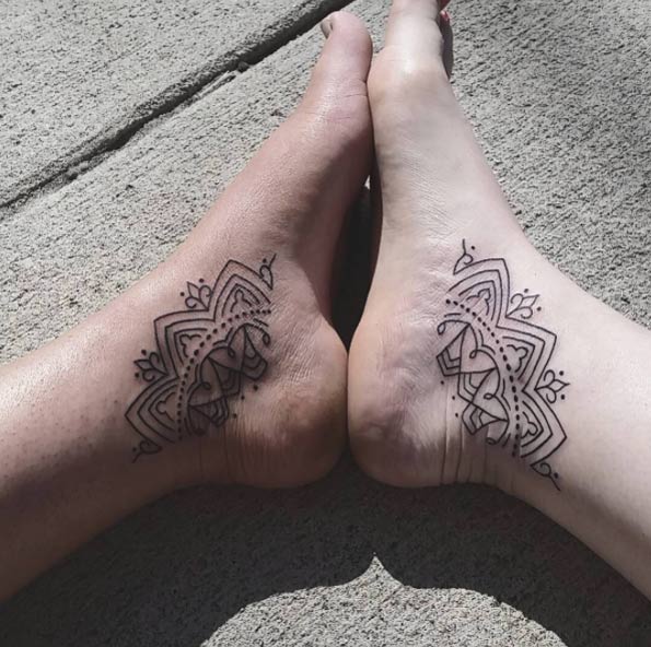 Ornamental ankle tattoos via Ashley Lorenson