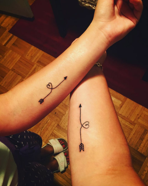 Adorable heart-infused arrow tattoos via Ana-Marija
