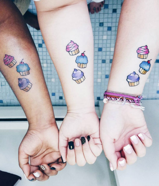 Cute cupcake tattoos via Lisa Pae
