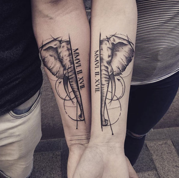 Artistic elephant tattoos via Luca Nyerges