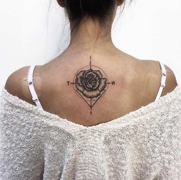 Compass rose tattoo by Severov Roma