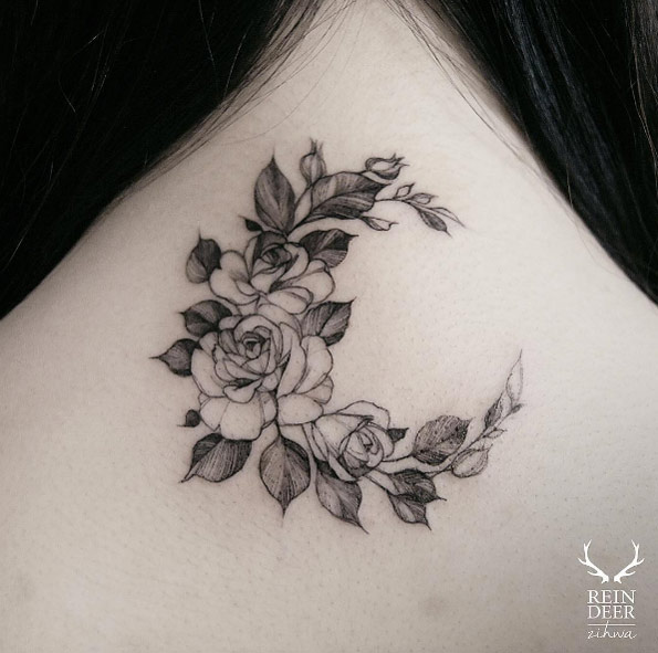Floral crescent moon by ZIhwa