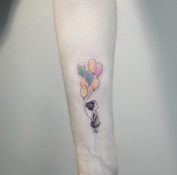 Little girl with balloons by Shpadyreva Julia