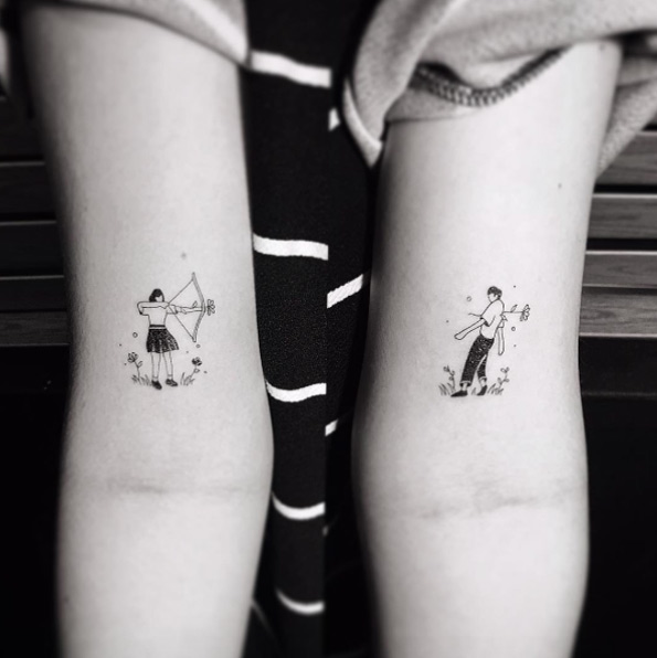 Creative tattoos for lovers by Masa