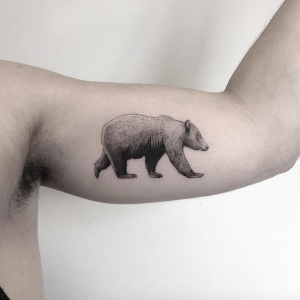 Perfect bear tattoo by Marabou