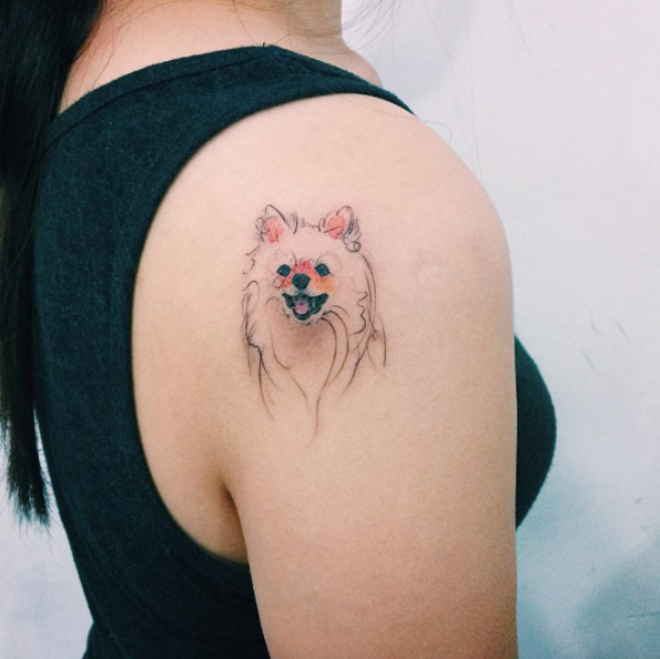 Pomeranian tattoo design by Doy