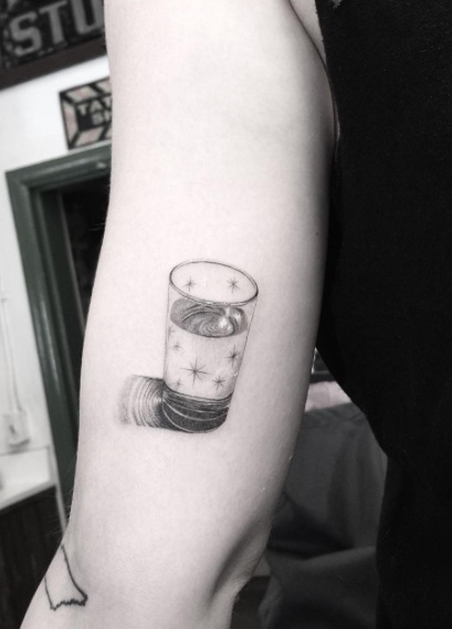 Water glass tattoo by Doctor Woo