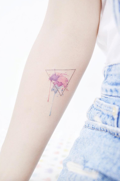 Watercolor triangle tattoo by Banul