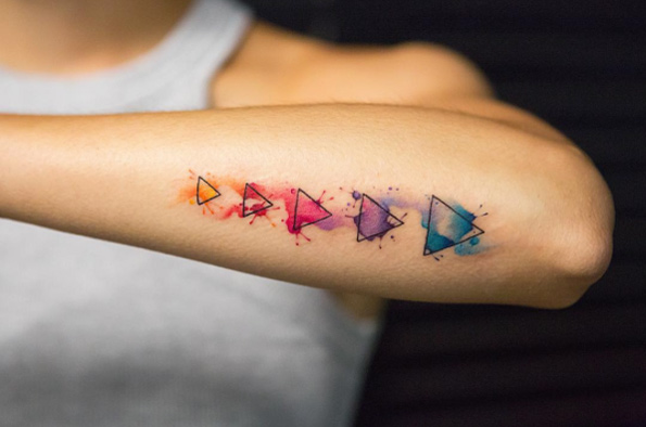 Watercolor triangles by Georgia Grey