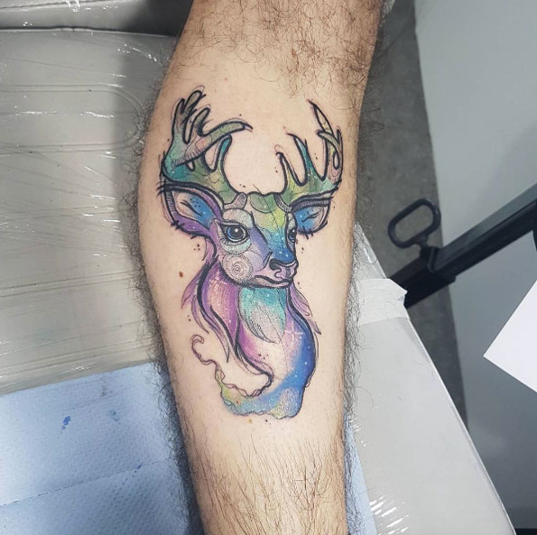 Amazing watercolor stag by Kerste 