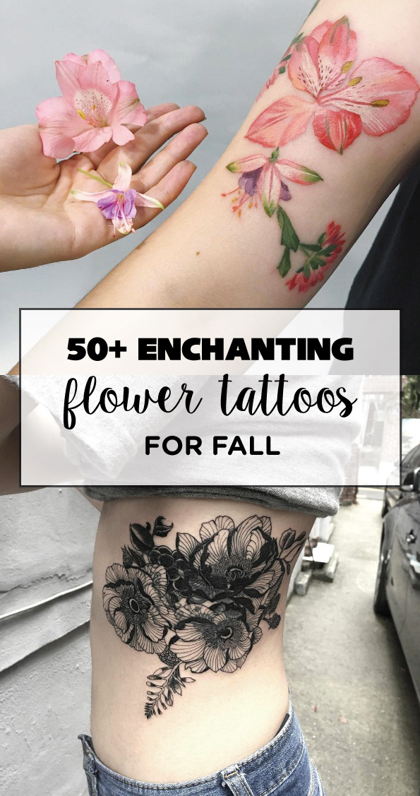 50+ Enchanting Flower Tattoos For Fall | TattooBlend