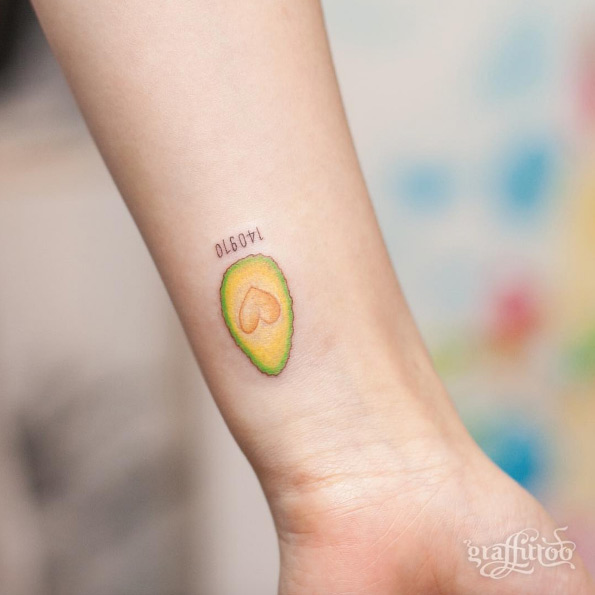 Avocado tattoo by Tattooist River