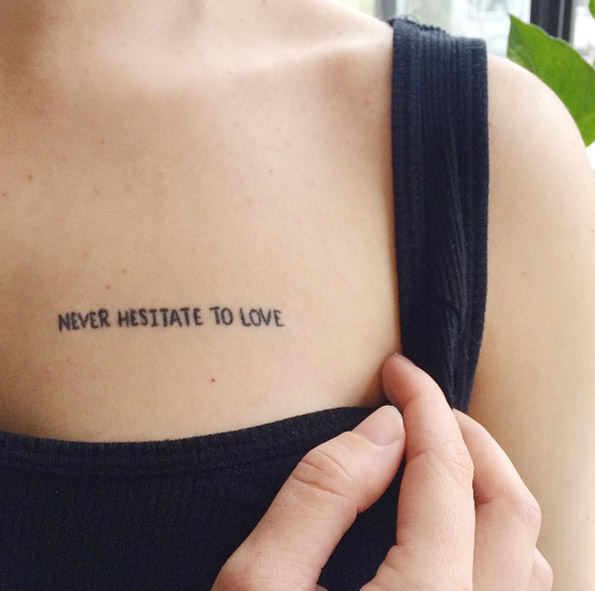 'Never hesitate for love' by Lou Thorne