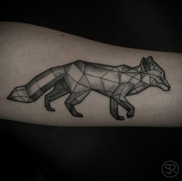 Low poly fox tattoo by Studio Palermo