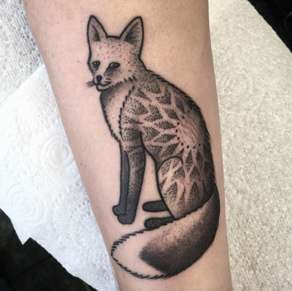 Mandala fox tattoo by Josh Foulds