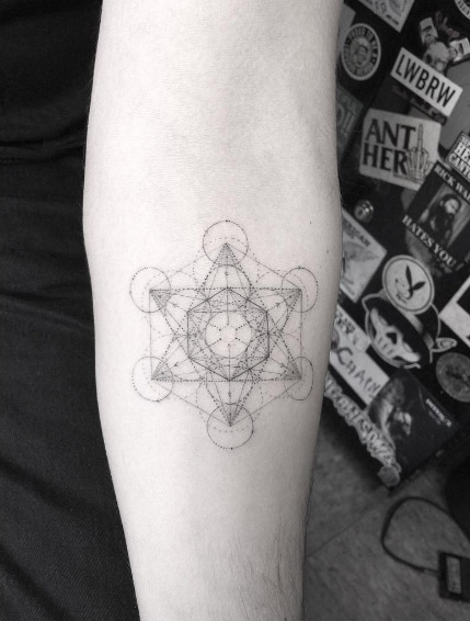 Metatron's cube tattoo by Doctor Woo
