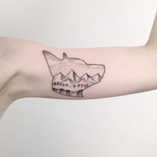 Landscape canine tattoo by Shpadyreva Julia