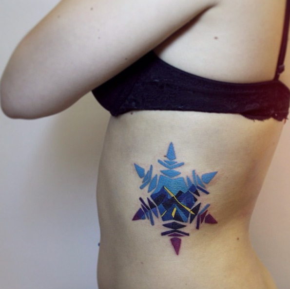 Abstract snowflake tattoo by Sasha Unisex