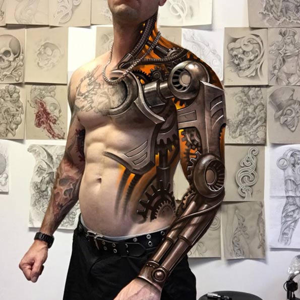 Bionic tattoo design by Jeremy Mueller
